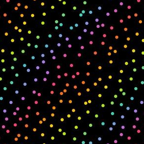 Bright Rainbow Confetti on Black