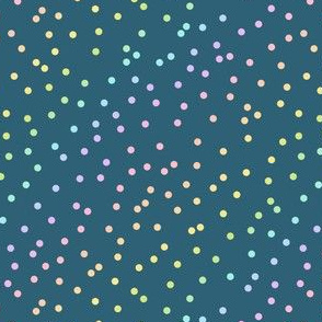 Pastel Rainbow Confetti on Teal