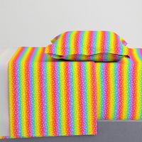 White Confetti on Horizontal Bright Rainbow Gradient