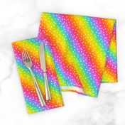 White Confetti on Diagonal Bright Rainbow Gradient