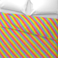White Confetti on Diagonal Bright Rainbow Gradient