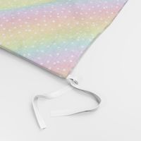 White Confetti on Diagonal Bright Rainbow Gradient