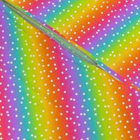 White Confetti on Diagonal Bright Rainbow Gradient