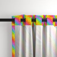 White Confetti on Diagonal Bright Rainbow Gradient