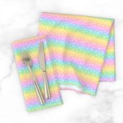 White Confetti on Horizontal Pastel Rainbow Gradient (Small Scale)