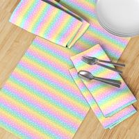 White Confetti on Horizontal Pastel Rainbow Gradient (Small Scale)