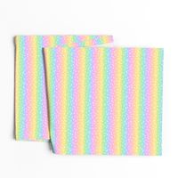 White Confetti on Horizontal Pastel Rainbow Gradient (Small Scale)