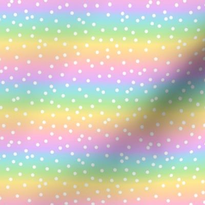 White Confetti on Horizontal Pastel Rainbow Gradient (Small Scale)