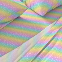 White Confetti on Diagonal Pastel Rainbow Gradient (Small Scale)