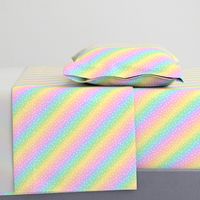 White Confetti on Diagonal Pastel Rainbow Gradient (Small Scale)