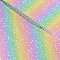 White Confetti on Diagonal Pastel Rainbow Gradient (Small Scale)