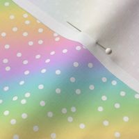 White Confetti on Diagonal Pastel Rainbow Gradient (Small Scale)