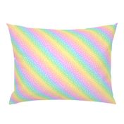 White Confetti on Diagonal Pastel Rainbow Gradient (Small Scale)