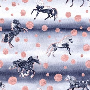 shibori horses with copper dots