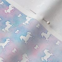 Micro Horses and Bows Pattern in Cotton Candy Watercolor