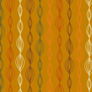 Brown Orange Hand Drawn Oval Stripe