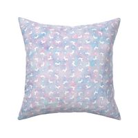 Micro Ditsy Horses and Bows Pattern in Cotton Candy Watercolor