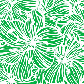 tropical floral line work in mint