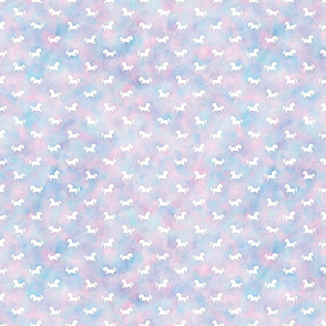 Micro Unicorns Pattern in Cotton Candy Watercolor