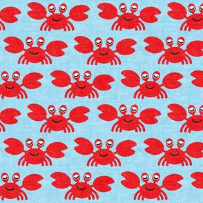cute crabs - nautical summer - blue - LAD19