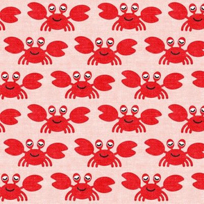 cute crabs - nautical summer - pink - LAD19