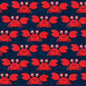 cute crabs - nautical summer - navy - LAD19