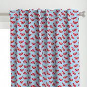 cute crabs - nautical summer - bright blue stripes - LAD19