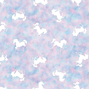 Ditsy Unicorn Pattern in Cotton Candy Watercolor
