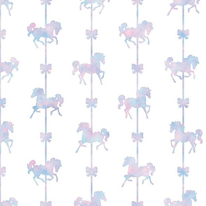 Carousel Stripes Pattern in Cotton Candy Watercolor on White