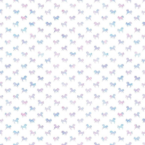 Micro Unicorn Pattern in Cotton Candy Watercolor on White