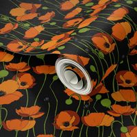 Orange poppy repeat black