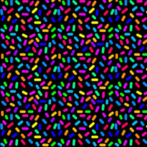 Rainbow Ticker Tape - black, half size 