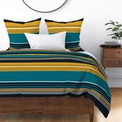 The Gold the Black and the Teal - Giant Stripes - Horizontal - with White