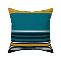 The Gold the Black and the Teal - Giant Stripes - Horizontal - with White