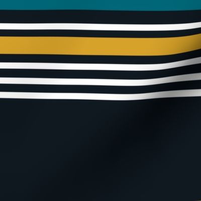 The Gold the Black and the Teal - Giant Stripes - Horizontal - with White