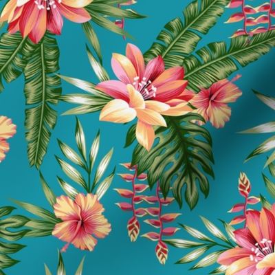 Kahlia Floral - Teal