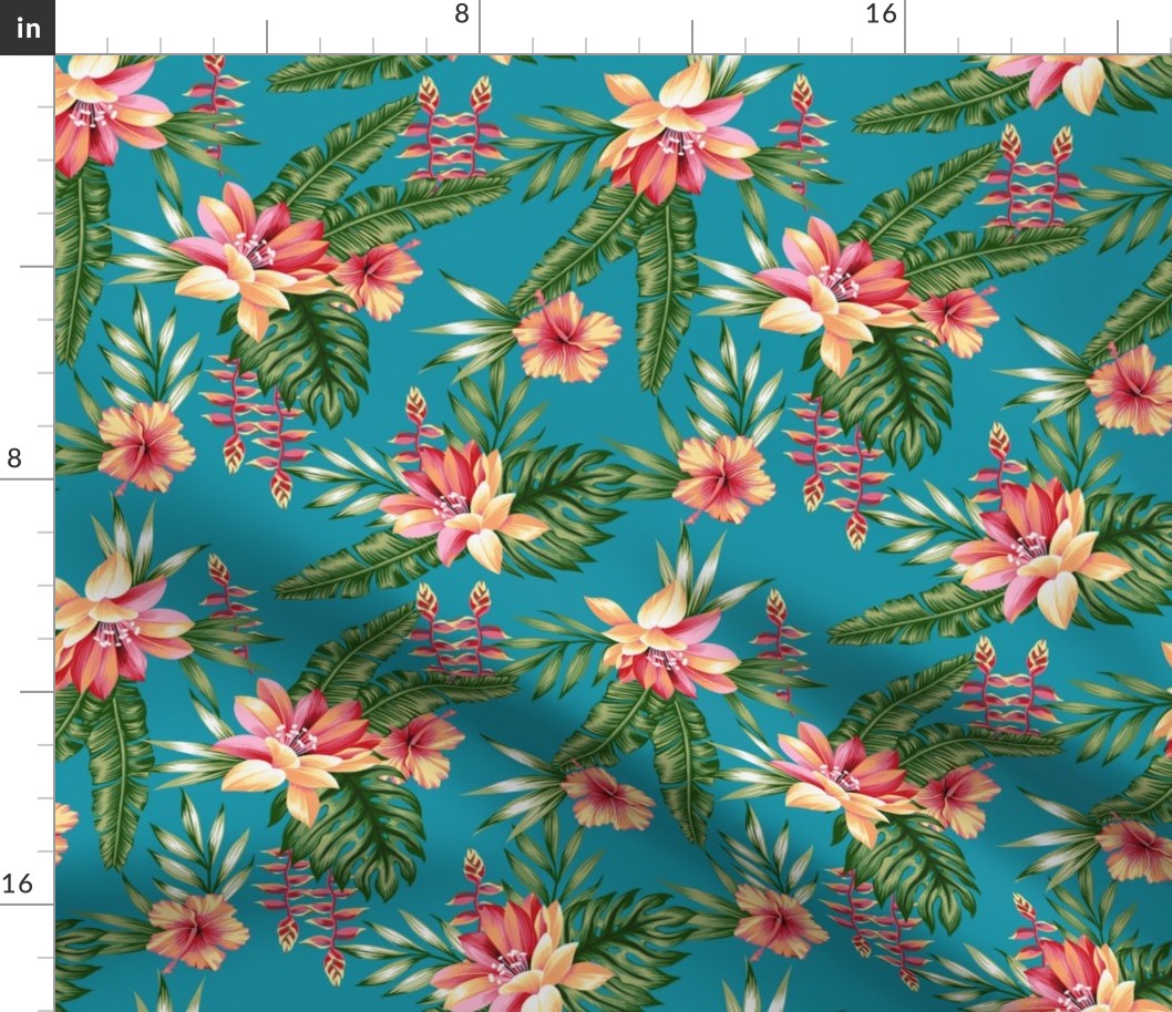 Kahlia Floral - Teal