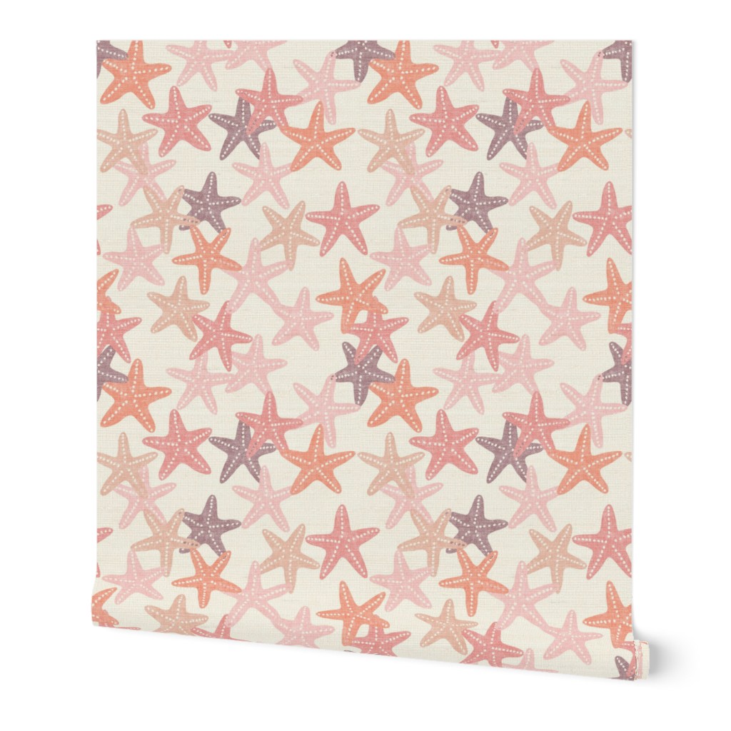 Starfish - pink and mauve - summer beach nautical - LAD19