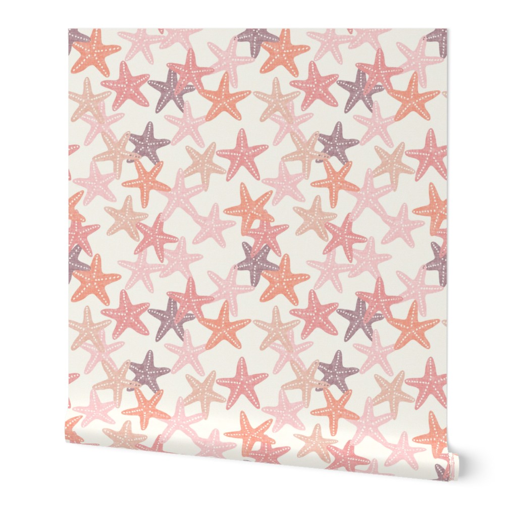 Starfish - pink and mauve - summer beach nautical - LAD19