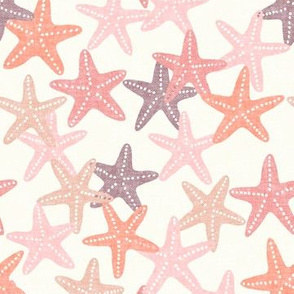 Starfish - pink and mauve - summer beach nautical - LAD19