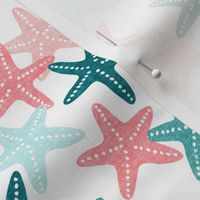 Starfish - teal - summer beach nautical - LAD19