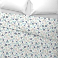 Starfish - multi blue - summer beach nautical - LAD19