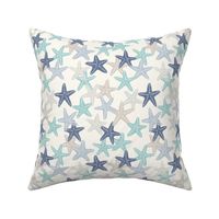 Starfish - multi blue - summer beach nautical - LAD19
