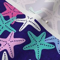 Starfish - dark blue - summer beach nautical - LAD19