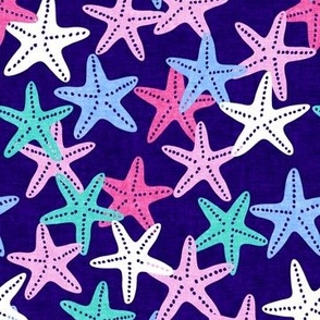 Starfish - dark blue - summer beach nautical - LAD19