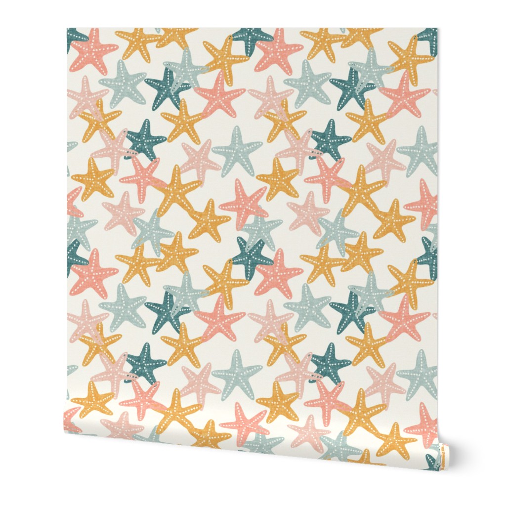Starfish - butterscotch - summer beach nautical - LAD19