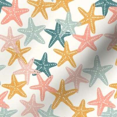 Starfish - butterscotch - summer beach nautical - LAD19