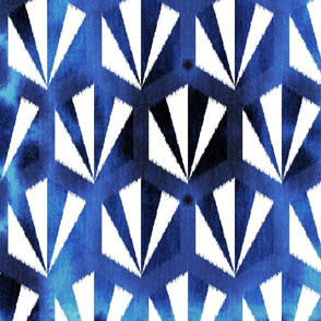 shibori hex tile - indigo