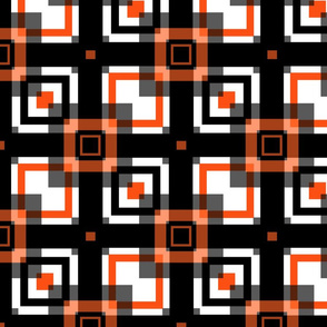 The Orange and the Black: Square Grid Plaid