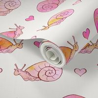 Pink Watercolor Snails